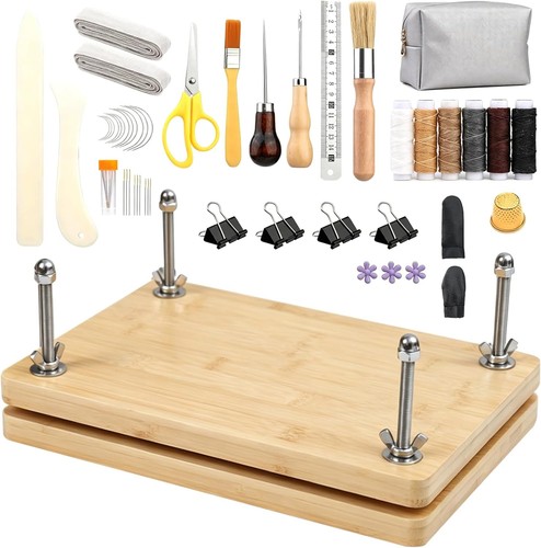 Buchbinder set mit holzpresse - mit,